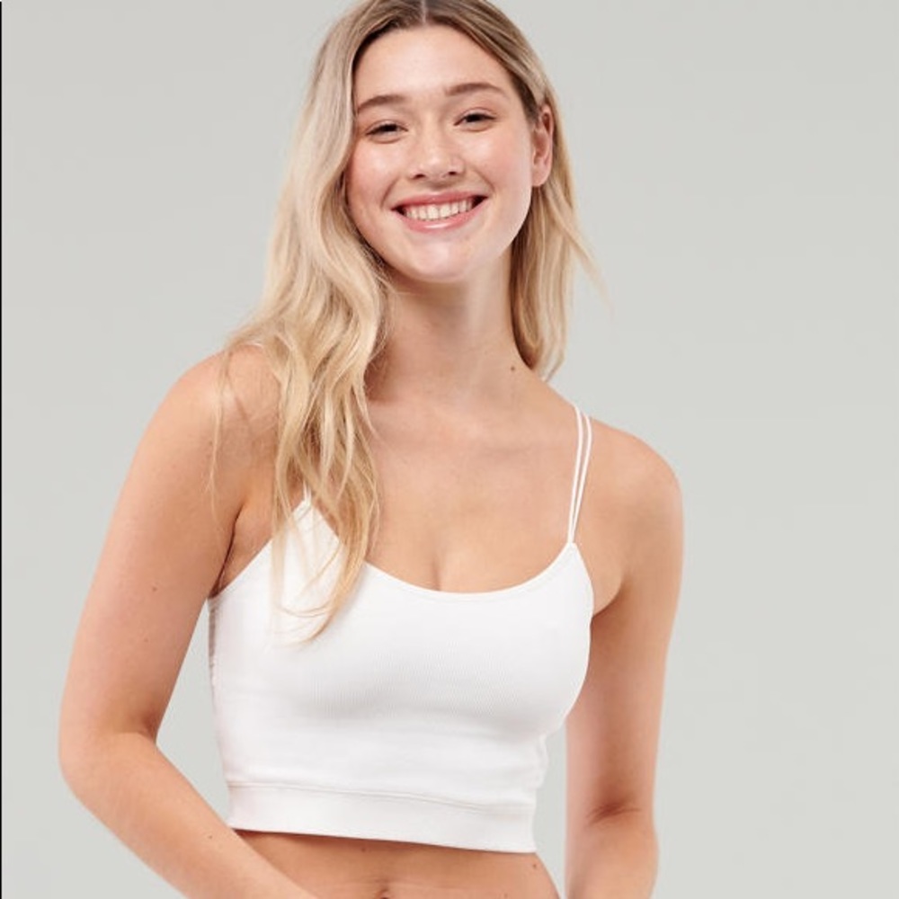 SOLD! Hollister White Seamless Cropped Tank Top